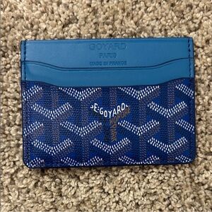 Goyard Blue Chevron Card Holder